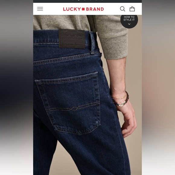 Lucky brand athletic straight jeans 410 36 X 30 dark blue - Picture 5 of 11